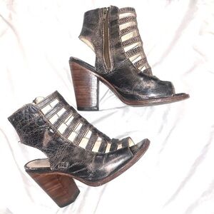 Bed Stu Occam P Peep toe Leather Heeled Sandals Women’s Size 7 1/2